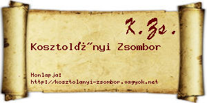 Kosztolányi Zsombor névjegykártya