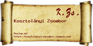 Kosztolányi Zsombor névjegykártya